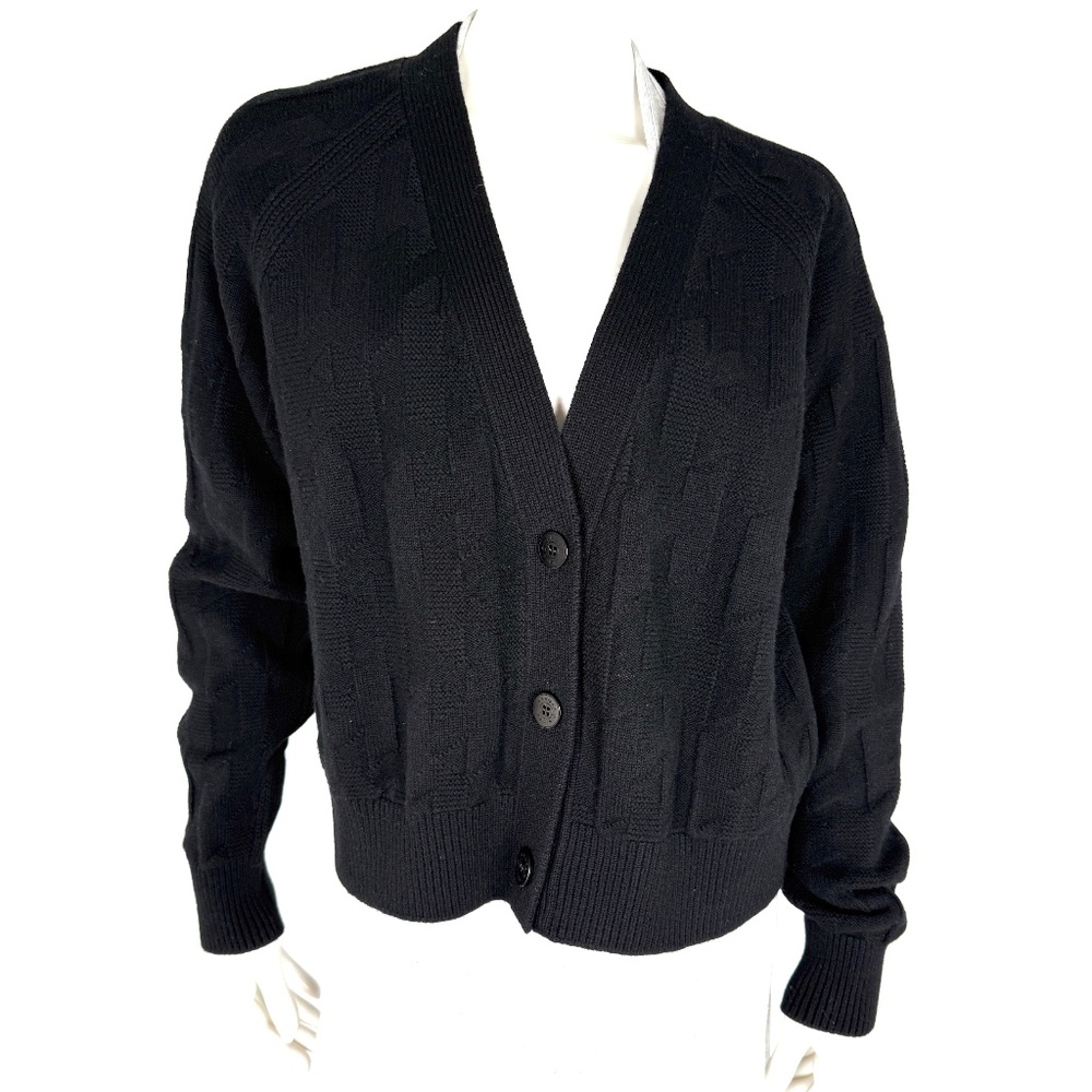 Hermes “H” Black Wool Long Sleeve Cardigan Sweater 38 6
